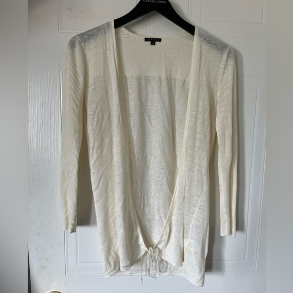 Theory Cream Linen/Viscose Lightweight Cardigan - Picture 1 of 8